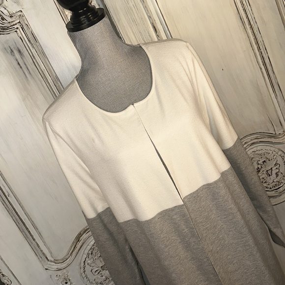 Liz Claiborne Chic Old Money Cozy Two Tone Sweater Duster Size Large - Picture 2 of 11